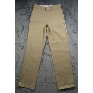 Dickies Pants Mens Size 32 x 34 Beige 874 Original Fit Flat Front Straight Leg